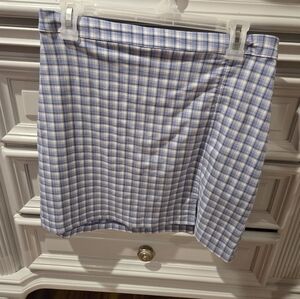 Hollister Blue and White Plaid Pencil Skirt